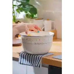 ACAR وعاء خلط المينا مصنوع بحب - 18 سم