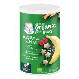 Gerber Organik Pirinçli, Buğdaylı, Muzlu ve Ahududulu Bebek Atıştırmalığı 35 g