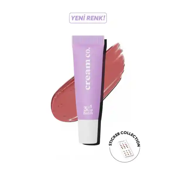 Cream Co. 3in1 Lip Balm 407 | Nemlendirici Parlatıcı Dudak Bakım | Rose Cupcake | Hyaluronik Asit Seramid