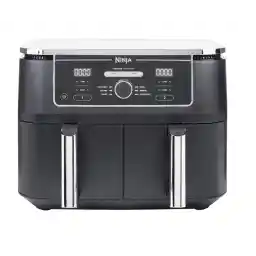 Ninja Foodi Dual Zone Air Fryer 2 Drawers, 6 Cooking Functions, 9.5L Capacity, Black, AF400ME, 2 Years Warranty