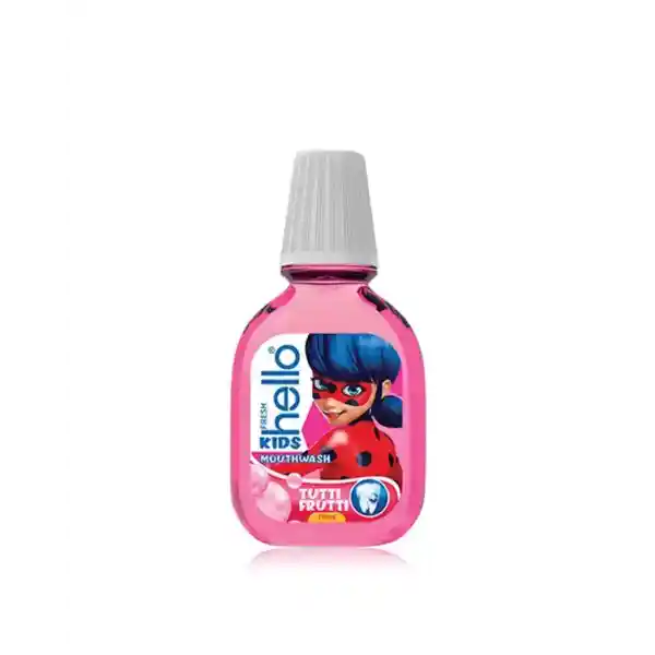 دهانشویه کودک هلو فرش Hello Fresh طرح دختر کفشدوزکی 210ml