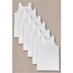 Derince قميص داخلي للأولاد من القطن الممشط باللون الأبيض 6 قطع