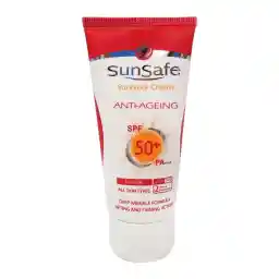 ضدآفتاب SPF50 ضد‌چروک مناسب انواع پوست‌ها بدون رنگ حجم 50 میل سان سیف