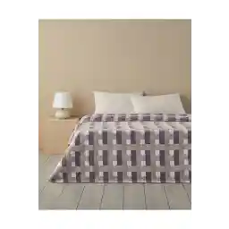 English Home بطانية مغناطيسية قطنية مزدوجة كريمية - أحمر داكن