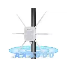 WAVLINK AX3000 WiFi 6 Range Extender Outdoor Long Range Wifi Repeater/Wireless AP/Router/Signal Booster with Dual Band/Passive PoE/IP67 Waterproof, Gigabit Port,Up to 256 Devices for Garage, Yard, RV