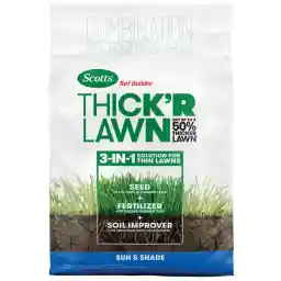 Scotts Turf Builder Thick'R Lawn Sun and Shade, Combination Seed, Fertilizer and Soil Improver, Thickens Thin Grass, 12 lbs.