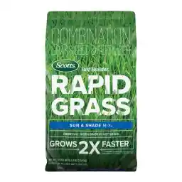 Scotts Turf Builder Rapid Grass Sun and Shade Mix, Combination Grass Seed and Fertilizer, Grows Green Grass in Just Weeks, 5.6 lbs.