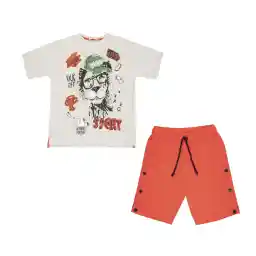 ست تی شرت و شلوارک پسرانه فیورلا مدل lion coach کد 45046