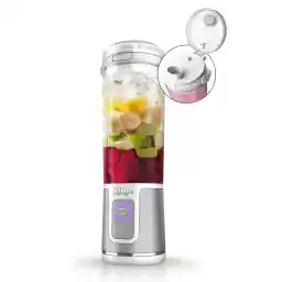 Ninja Blast Portable Blender, 530ml, Leakproof Lid & Sip Spout, Rechargeable, Portable Smoothies, Protein Shakes, Blends Ice & Frozen Fruit, White, BC151MEWH, 2 Years Warranty