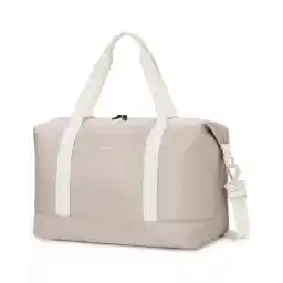 ECOHUB Ryanair Handbagage Tas 40x20x25, 20L Opvouwbare reistas, Waterdicht Weekendtas met Verwijderbare Natzak, Lichtgewicht Sporttas, Gerecycleerd PET Duffel Bag, Cabinetas Dames Heren(Beige)