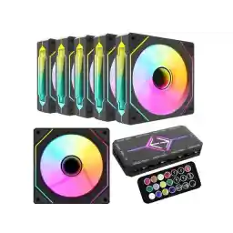 RGB Fans:6 pack 120mm PWM ARGB Case Fan with Fan Hub and Remote,Speed Control,PWM Control Fan for Computer Case and Liquid Cooling System