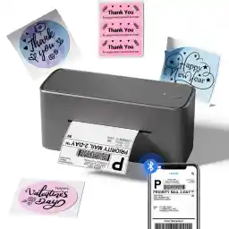 Phomemo Bluetooth Theraml Label Printer, 241BT 4X6 Shipping Label for Samll Business, Label Printer for Shipping Package, Compatible with iPhone, Android, Amazon, Shopify, UPSP, Gray