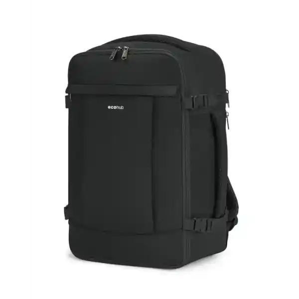 ECOHUB 20L Ryanair Handbagage 40x20x25, 3D Laptop Rugzak Waterdicht, Anti-Diefstal Onder Stoel Backpack, PET Gerecyclede Reisrugzak Handbagage Vliegtuig, Carry On Rugzak Dames Heren（Zwart）
