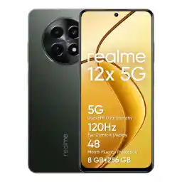 realme 12x 5G | Dual SIM | 8GB RAM | 256GB ROM | 6.67" 120Hz Display | 50MP AI Camera | Dimensity 6100+ | 5000mAh Battery | 15W Fast Charging | Android 14 | 12 Months Warranty (Glowing Black)