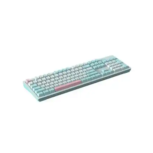 THUNDEROBOT K104 Full-Size Wired Mechanical Keyboard with 104 Keys, Hot-Swappable Sockets, RGB Backlit Keys, PBT Keycaps, Red Switches, and Mint Mist Design
