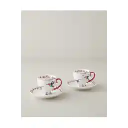 English Home طقم فناجين قهوة كرنفال سبارو نيو تشاينا - 4 قطع فوشيا لشخصين