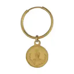 گوشواره طلا حلقه ای 18 عیار زنانه پرسته مدل سکه کد WE396