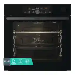 Gorenje OptiBake Advanced BPSA 6747 A08BG Built-in Oven / 77L / Hot Air / Pyrolysis / AutoBake / Touch Operation / Roasting Thermometer / GentleClose & Open / SteamAssist / PizzaMode 300 °C / Black