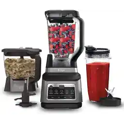 Ninja 3-IN-1 Food Processor, Blender, Auto-iQ Technology, 1200 Watts, Recipe Guide included, Black/Grey, BN801ME, 2 Years Warranty