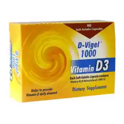 کپسول ژلاتینی ویتامین D3 دی ویژل 1000 واحد بسته 60 عددی | دانا