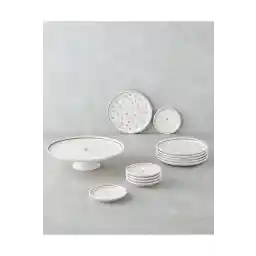 English Home طقم كيك سيراميك ريترو 13 قطعة لـ 6 أشخاص ملون