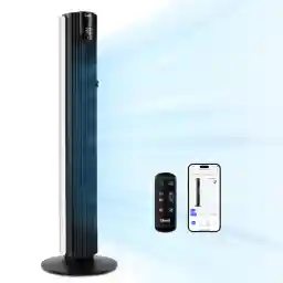 LEVOIT Tower Fan for Bedroom, 26ft/s Velocity 28dB Cooling Fan, Bladeless and 90° Oscillating Fan with 5 Speeds, 4 Modes, Standing Fan for Home, Black, Classic 42'