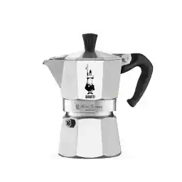 Bialetti - Moka Express: 3 Cups Ocak Üstü Espresso Pişirici - 130ml - Gümüş Renk - Alüminyum Gövde - Patentli Güvenlik Valfi - Tüm Ocak Türleri İçin Uygundur (İndüksiyon Hariç)