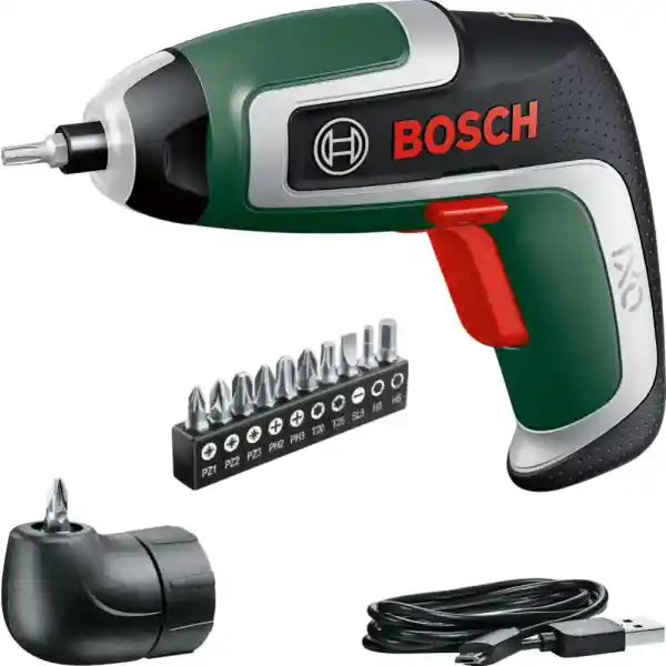 Bosch compacte accuschroevendraaier IXO set (7e generatie; 3,6 V; 2,0 Ah; 5,5 Nm; haakse schroefadapter; met micro-USB-kabel; schroeft tot wel 190 schroeven; in kartonnen doos) – Amazon Editie