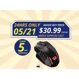Redragon M913 Impact Elite Wireless Gaming Mouse, 16000 DPI Wired/Wireless RGB Gamer Mouse with 16 Programmable Buttons, 45 Hr Battery and Pro Optical Sensor, 12 Side Buttons MMO Mouse