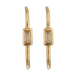 گوشواره عصایی طلا 18 عیار زنانه پرسته مدل باگت کد WE681