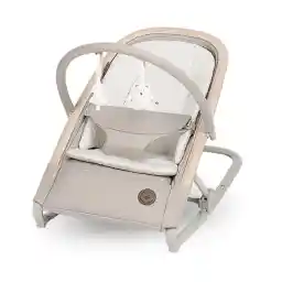 Maxi-Cosi Kori 2-in-1 Baby wipstoel met Speelgoedboog, 0-2 jaar, tot 15 kg, Baby Bouncer, 3 Ligstanden met één Hand, Easy-in Harnas, Lichtgewicht en Compact, 2 Speeltjes, Eco Care, Classic Beige