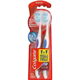 Colgate 360 Optik Beyaz Dil ve Yanak Temizleyicili Orta Beyazlatıcı Diş Fırçası 1+1