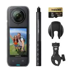 Insta360 X4 Motorcycle Bundle- 8K Waterproof 360 Action Camera, 4K Wide-Angle Video, Invisible Selfie Stick, Removable Lens Guards, 135 Min Battery Life, AI Editing, Stabilization, for Sports, Travel
