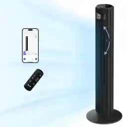 Levoit 25 dB Yatak Odası için Çok Sessiz Akıllı Kule Fanı, 7,9 m/s Fan, 90 Derece Salınım ve 60 Derece Ayarlı, Uzaktan Kumandalı, 12 Hız, Uygulama ve Ses Kontrolü