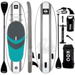 Roc Inflatable Stand Up Paddle Boards with Premium SUP Paddle Board Accessories, Wide Stable Design, Non-Slip Comfort Deck for Youth & Adults