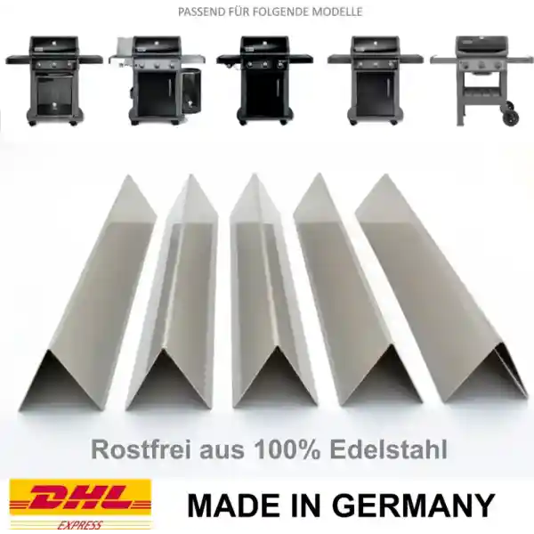 Aromaschienen 7636 Weber Spirit 310 320 330 Edelstahl 1.4301 V2A Flavorizer Bars Aromaschienen für Weber Spirit 320 ab Bauj. 2013 Brennerabdeckungen M
