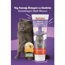 BioFeline Kediler İçin Tüy Yumağı Önleyici ve Sindirim Destekleyici Kedi Malt Macunu 30g