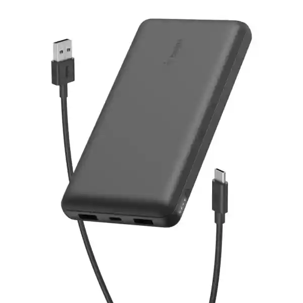 Belkin USB C Taşınabilir Powerbank 20000 mAh, USB Tip C Giriş Çıkış Bağlantı Noktalı 20K Güç Bankası için USB C - A Kablosu Dahil 2 USB A Bağlantı Noktası, Siyah