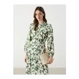 LC Waikiki فستان نسائي منقوش بياقة حاكمة للموسم الجديد - S5G109Z8