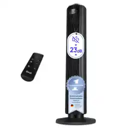 Levoit - Very Quiet Tower Fan with Advanced Sleep and Auto Mode 5 Speeds 4 Modes 12 Hours Timer Fan Oscillating Tower Fan with Remote Control for Bedroom Black 92 cm