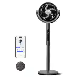 Levoit 20 dB Floor Fan Very Quiet with Intelligent Control via App & Alexa, DC Motor with 30 m Throwing Distance, Fan with Cooling, Fan with Remote Control, 4 Modes, 12 Levels, 12 Hours Timer