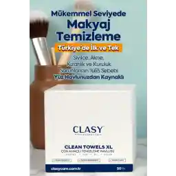 Clasy Clean Towels Xl - 50'li Makyaj Temizleme Ve Yüz Temizleme Havlusu / Tek Kullanımlık
