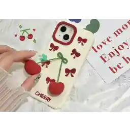 قاب سیلیکونی Cherry Ribbon گوشی آیفونCherry Ribbon Fancy Anti-Scratch Cover Case For iPhone