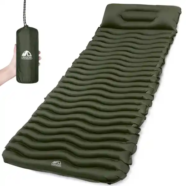 Unigear Camping Isomatte, Opblaasbare luchtmatras camping, slaapmat voor buiten, vochtbestendig, waterdicht en antislip, MULTI-WAY