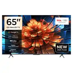 TCL 65 inç Akıllı TV 65Q6C 4K QD-Mini LED Renkli Quantum Crystal HDR10+ Oyun Google TV, 144Hz Doğal Yenileme Hızı, ONKYO 2.1 Hi-Fi Ses Sistemi, Dolby Atmos, Yapay Zekâ Modu, Game Master (2025 Modeli)