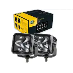 Hella Led-Uzun Huzme Far Cube Kit 3.2" - 12/24V - 3000Lm - Dörtgen - Spot Işıklandırma Sistemi - Kablo Uzunluğu: 500Mm - Soket Modeli: Deutsch Soket - Takım - Miktar: 2 Led Lightbar