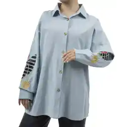 شومیز نخی آستین بلند زنانه شندی مدل 8159