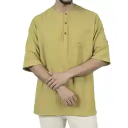 پیراهن لینن آستین کوتاه مردانه بالون مدل 5599