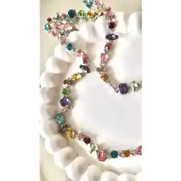 Aurora Renkli Zirkon Taşlı Gema Model Kolye