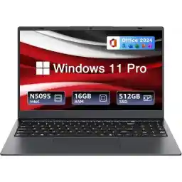 BiTECOOL 15.6-inch Windows 11 Laptop, 16GB RAM, 512GB SSD, FHD IPS Display Laptop Computer, Intel N5095 Quad Core, 2.4/5G WiFi, BT4.2 Backlit and Fingerprint, Lightweight and Portable